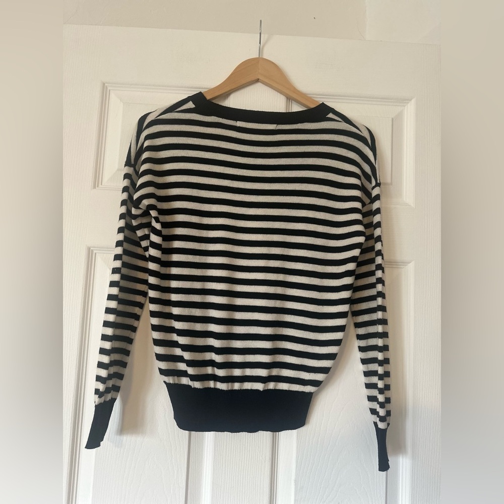 House of Harlow 1960 X Revolve Britt Sweater in Black + White Stripe, Size XXS. - Picture 5 of 8